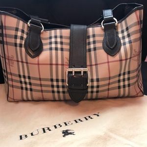 Burberry handbag/diaper bag & matching wallet